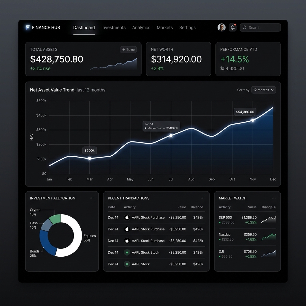 Aethel Financial Dashboard Mockup