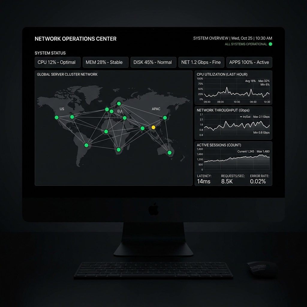 Krypton Systems Monitoring Dashboard Mockup